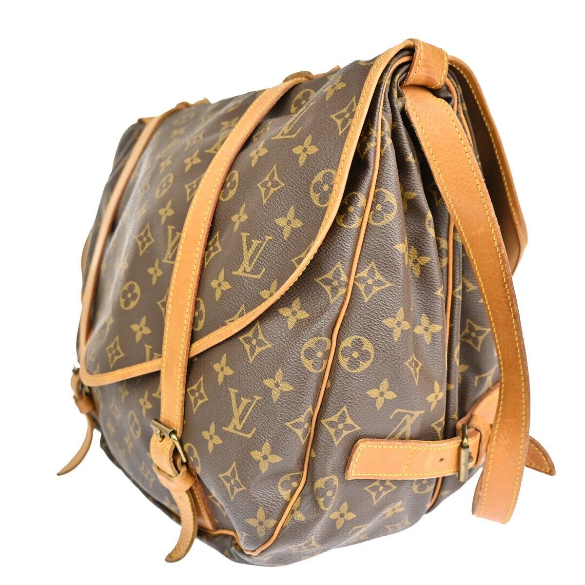 Louis Vuitton Saumur 43 Brown Canvas Shoulder Bag (Pre-Owned)