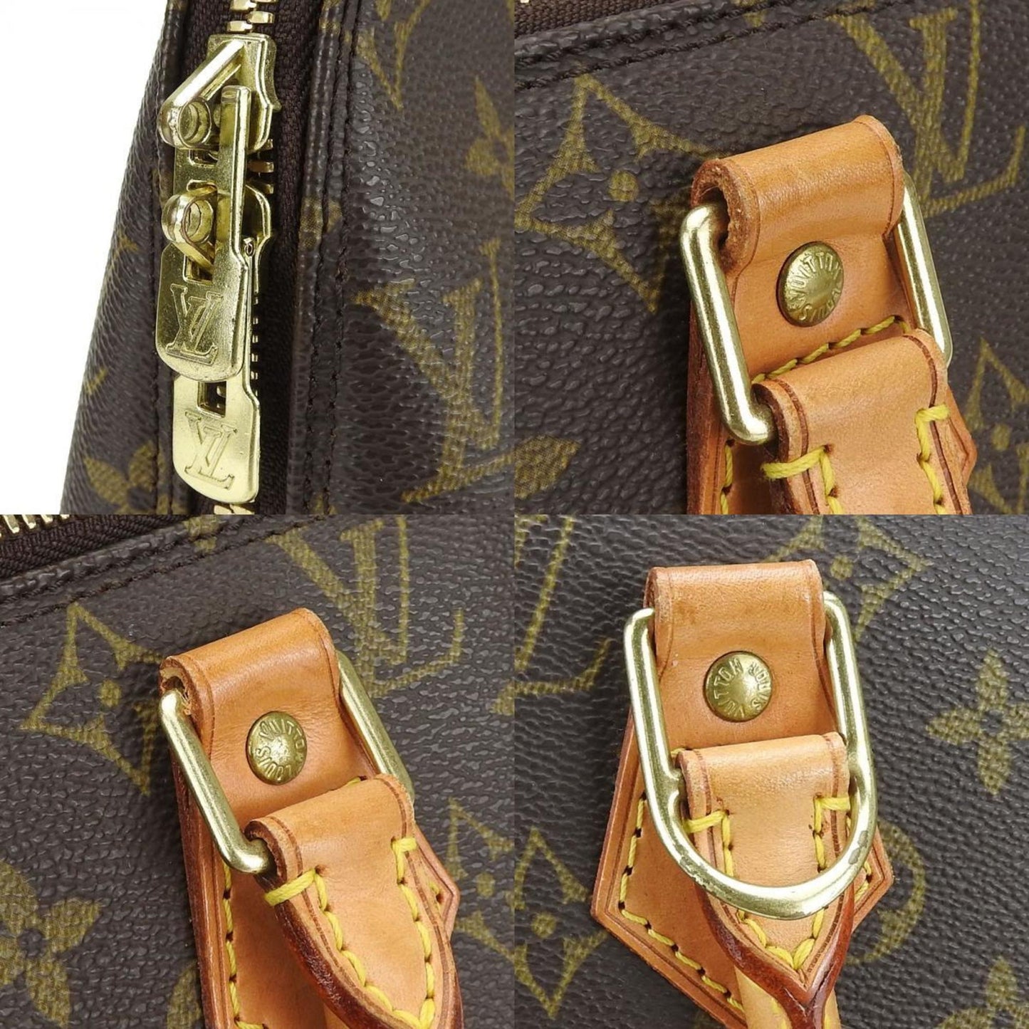 Louis Vuitton Alma Brown Canvas Handbag (Pre-Owned)