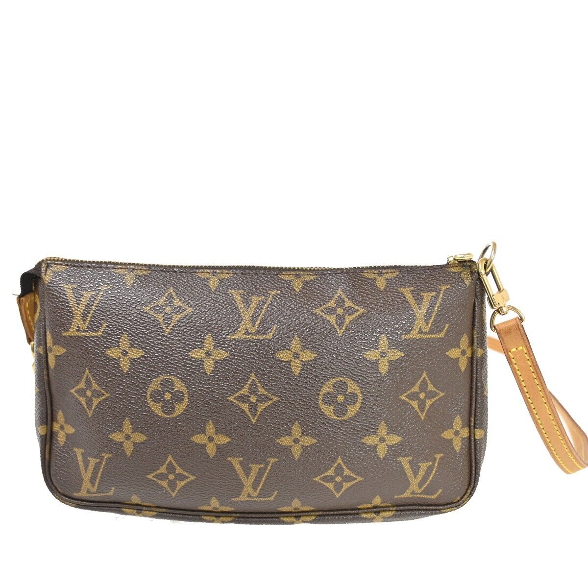 Louis Vuitton Pochette Accessoires Brown Canvas Clutch Bag (Pre-Owned)