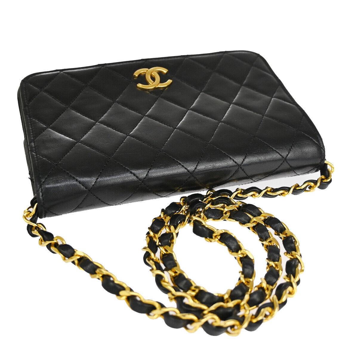 Chanel Wallet On Chain Black Leather Shoulder Bag (Pre-Owned)