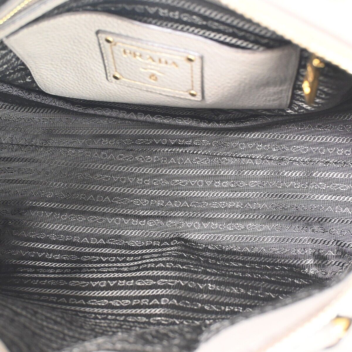 Prada Saffiano Grey Leather Handbag (Pre-Owned)