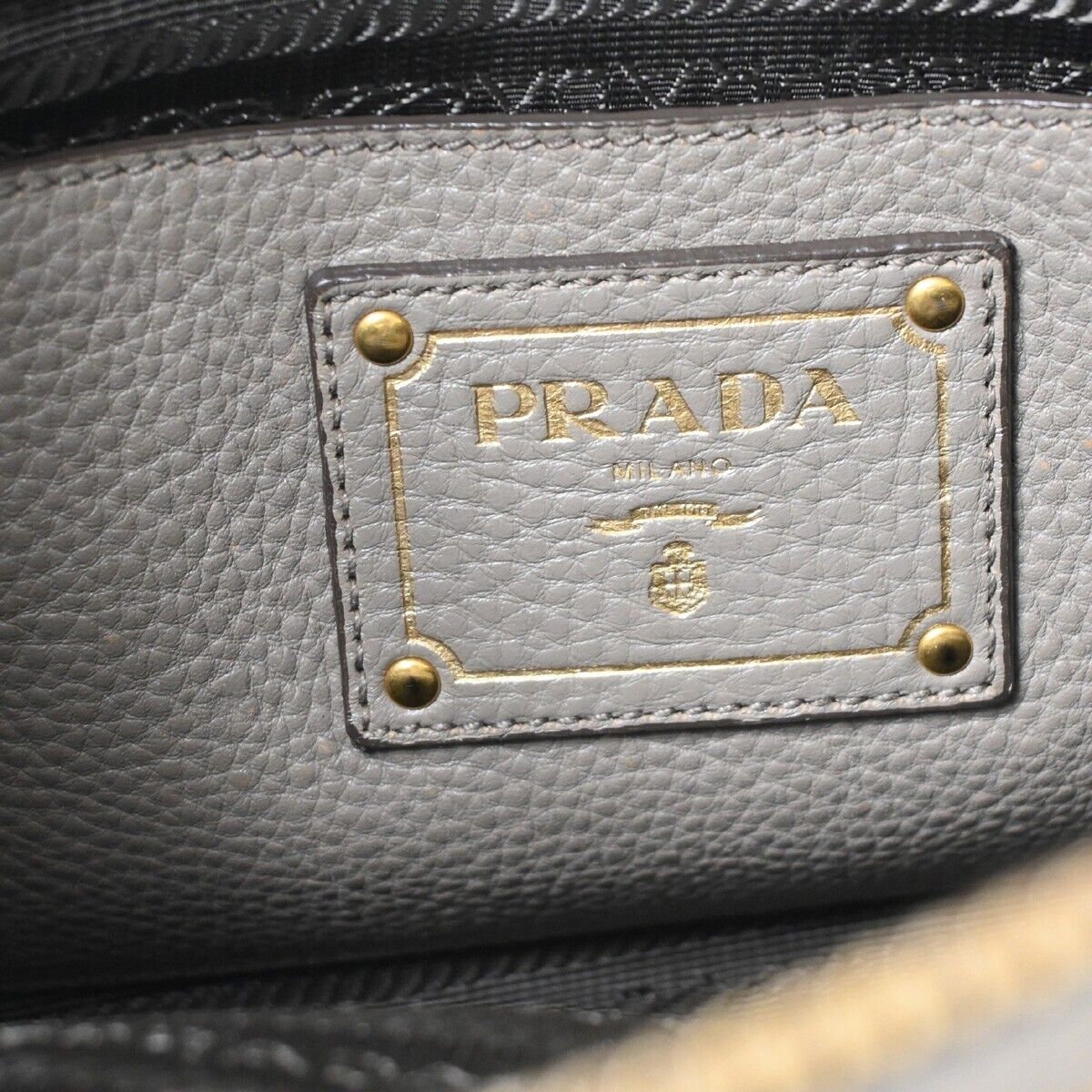 Prada Saffiano Grey Leather Handbag (Pre-Owned)