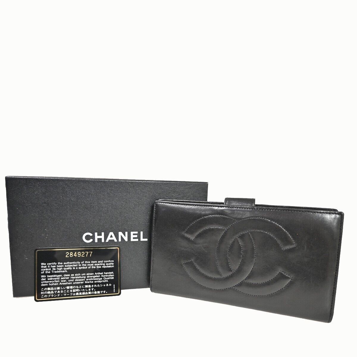 Chanel Black Leather Wallet  (Pre-Owned)