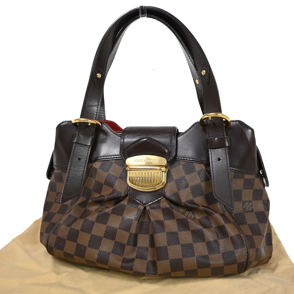 Louis Vuitton Sistina Brown Canvas Handbag (Pre-Owned)