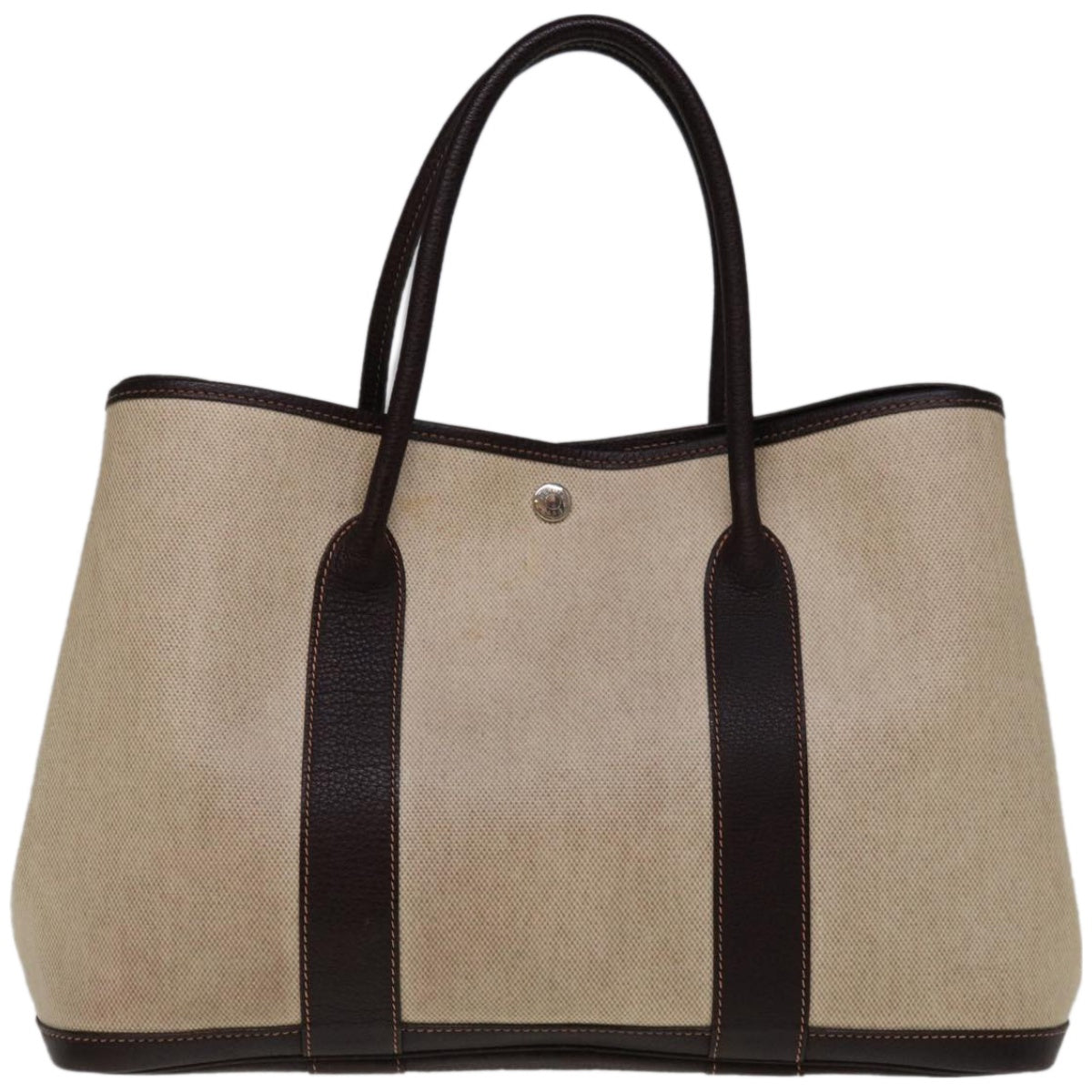 Hermès Garden Party Beige Canvas Handbag (Pre-Owned)