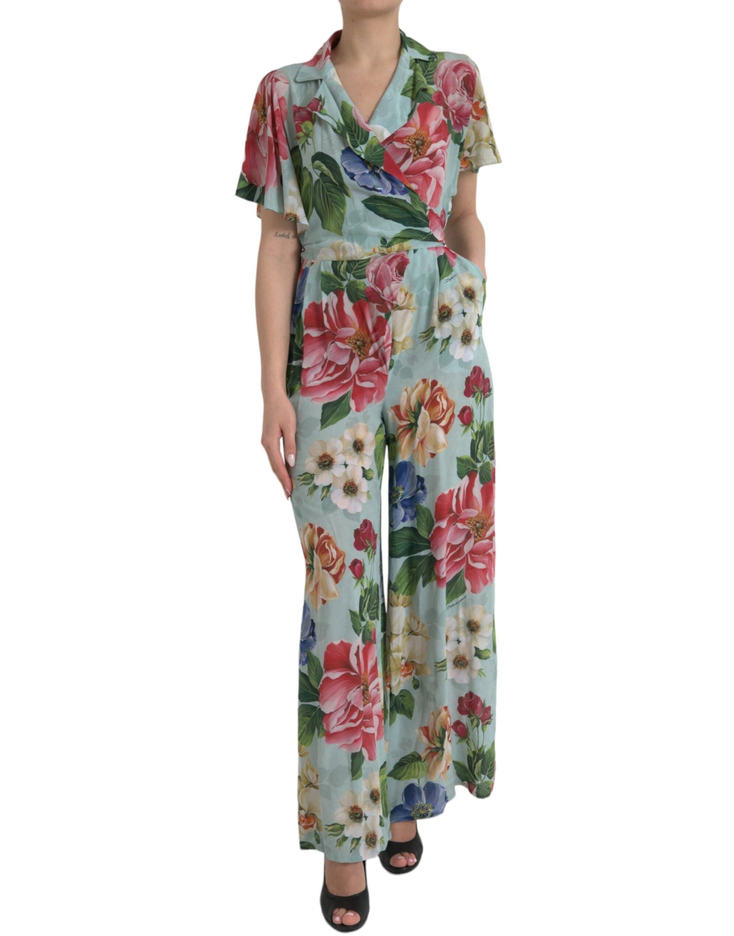 Dolce & Gabbana Elegant Floral Silk Crepe Women's Jumpsuit