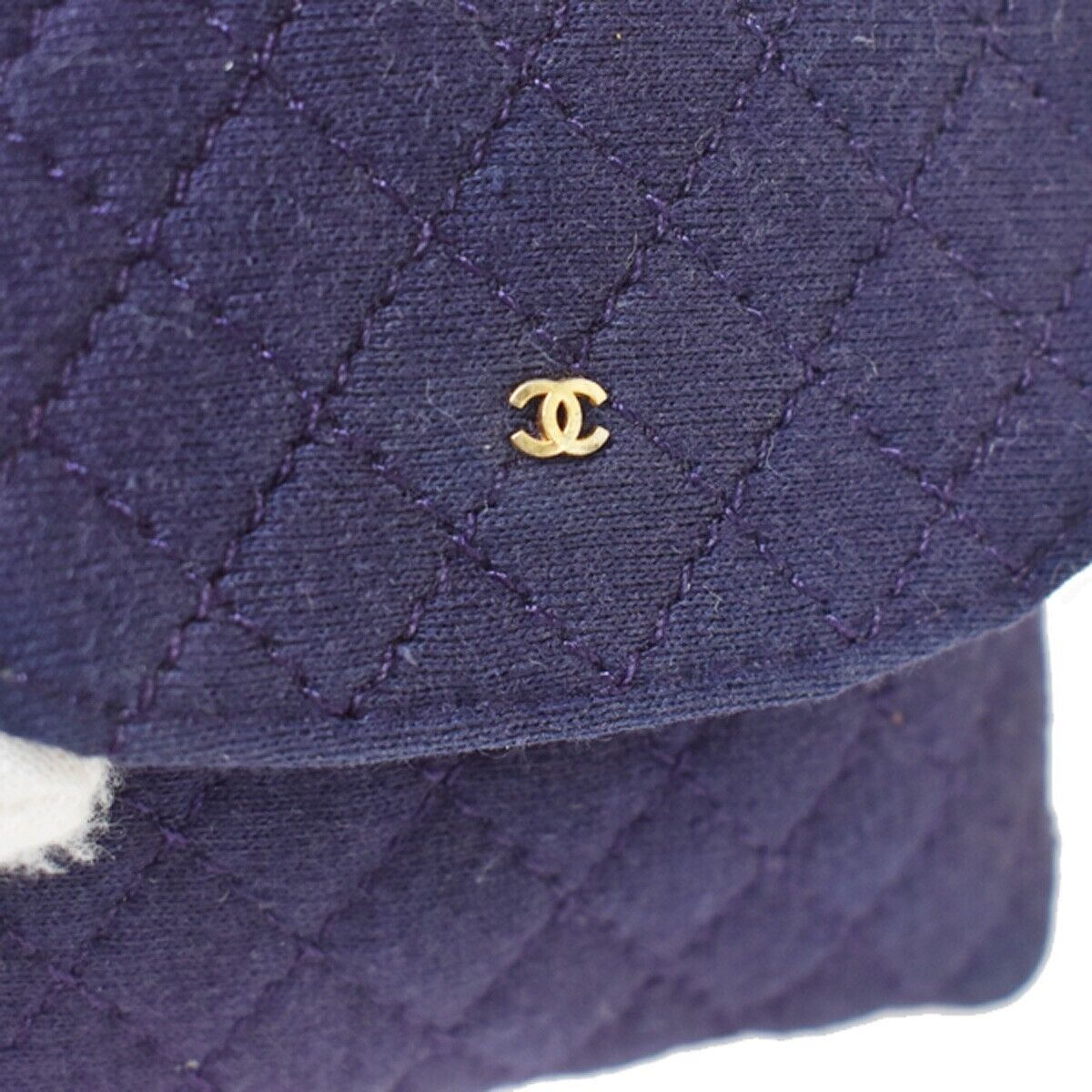 Chanel Mini Matelassé Navy Canvas Shoulder Bag (Pre-Owned)