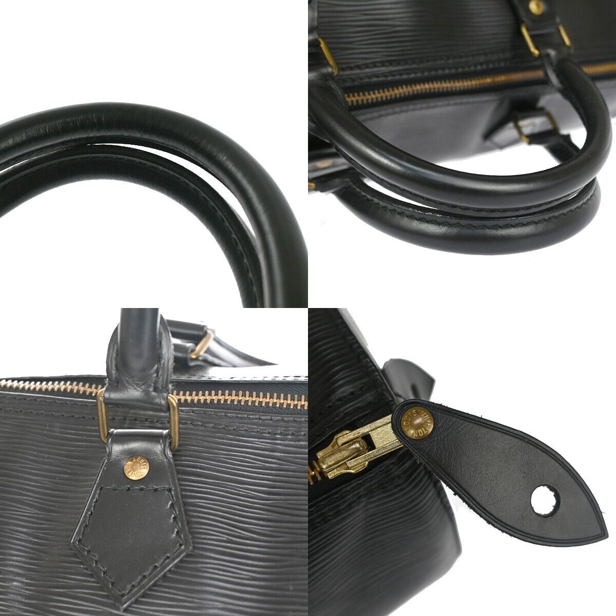 Louis Vuitton Speedy 35 Black Leather Handbag (Pre-Owned)