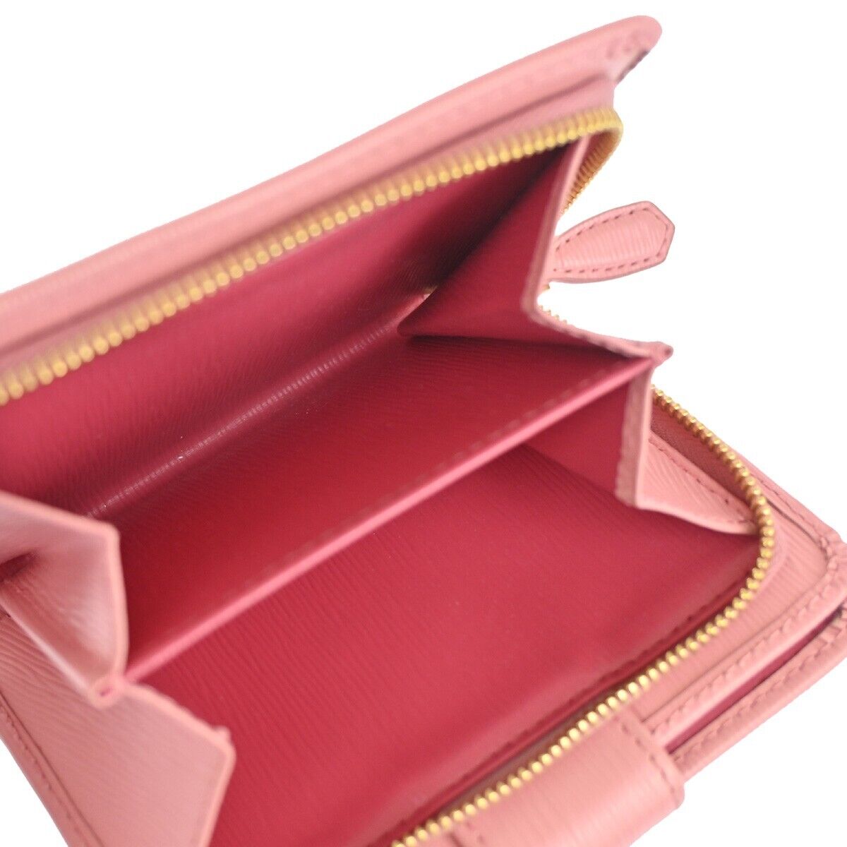 Prada Saffiano Pink Leather Wallet  (Pre-Owned)