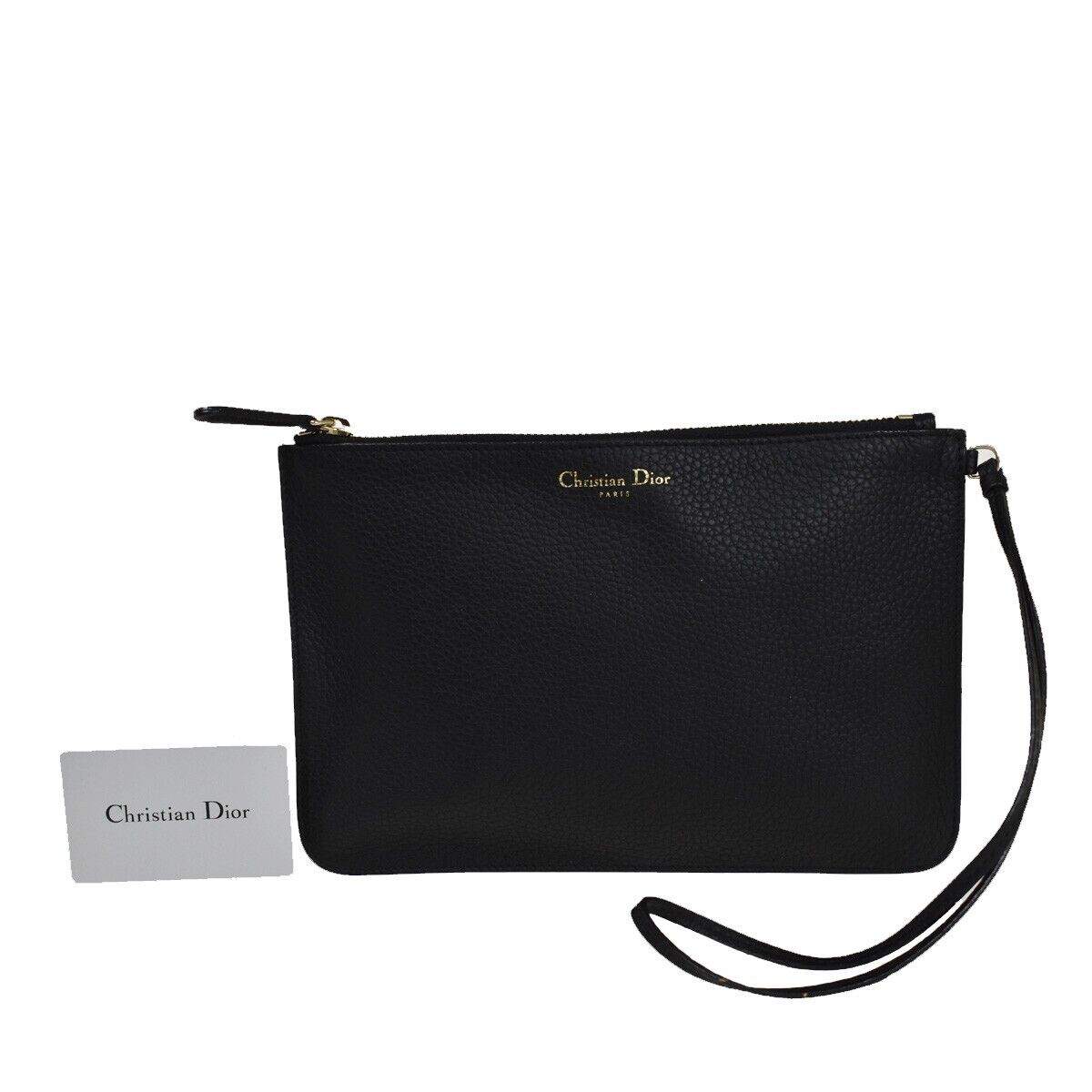 Dior Black Leather Clutch Bag (Pre-Owned)