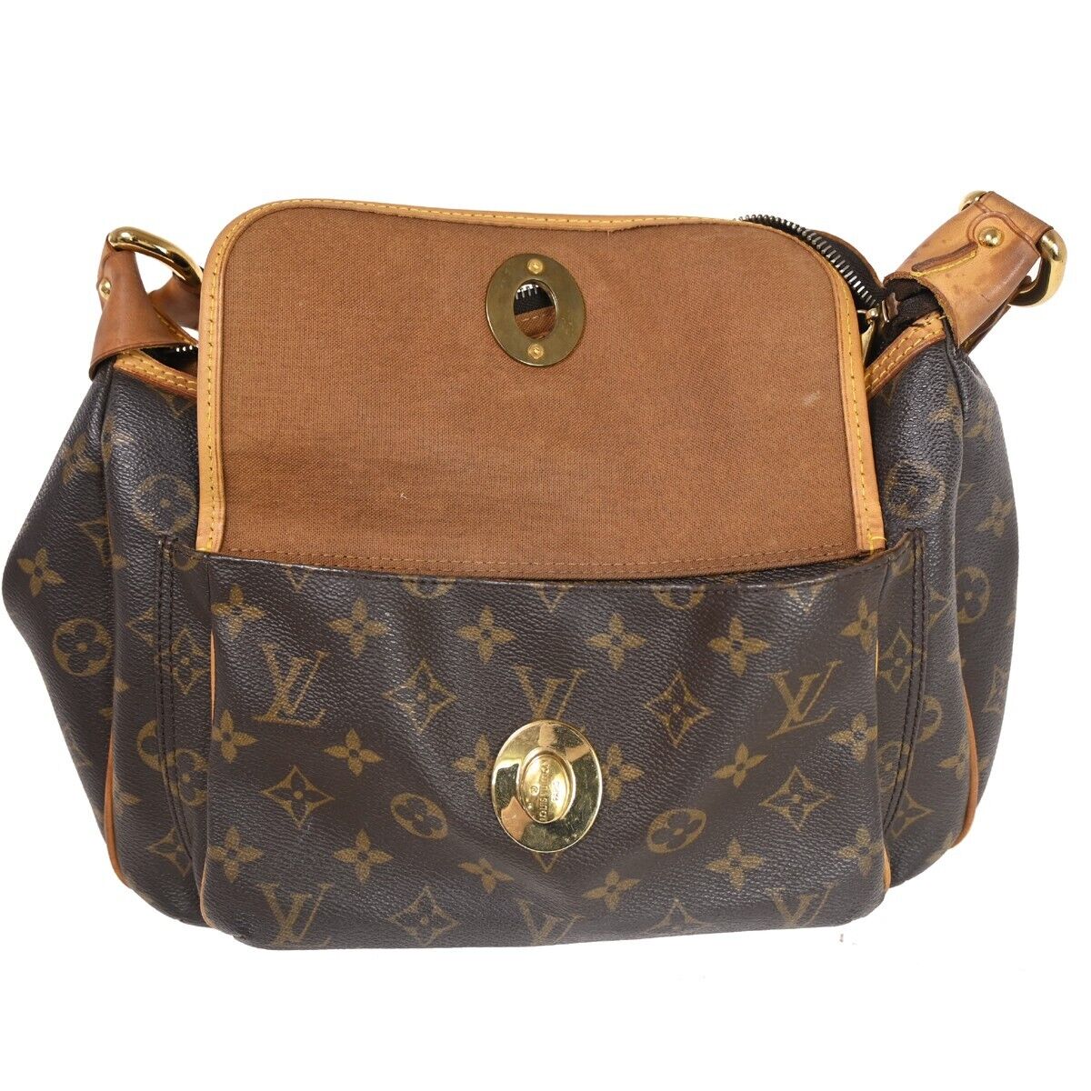 Louis Vuitton Tikal Brown Canvas Shoulder Bag (Pre-Owned)