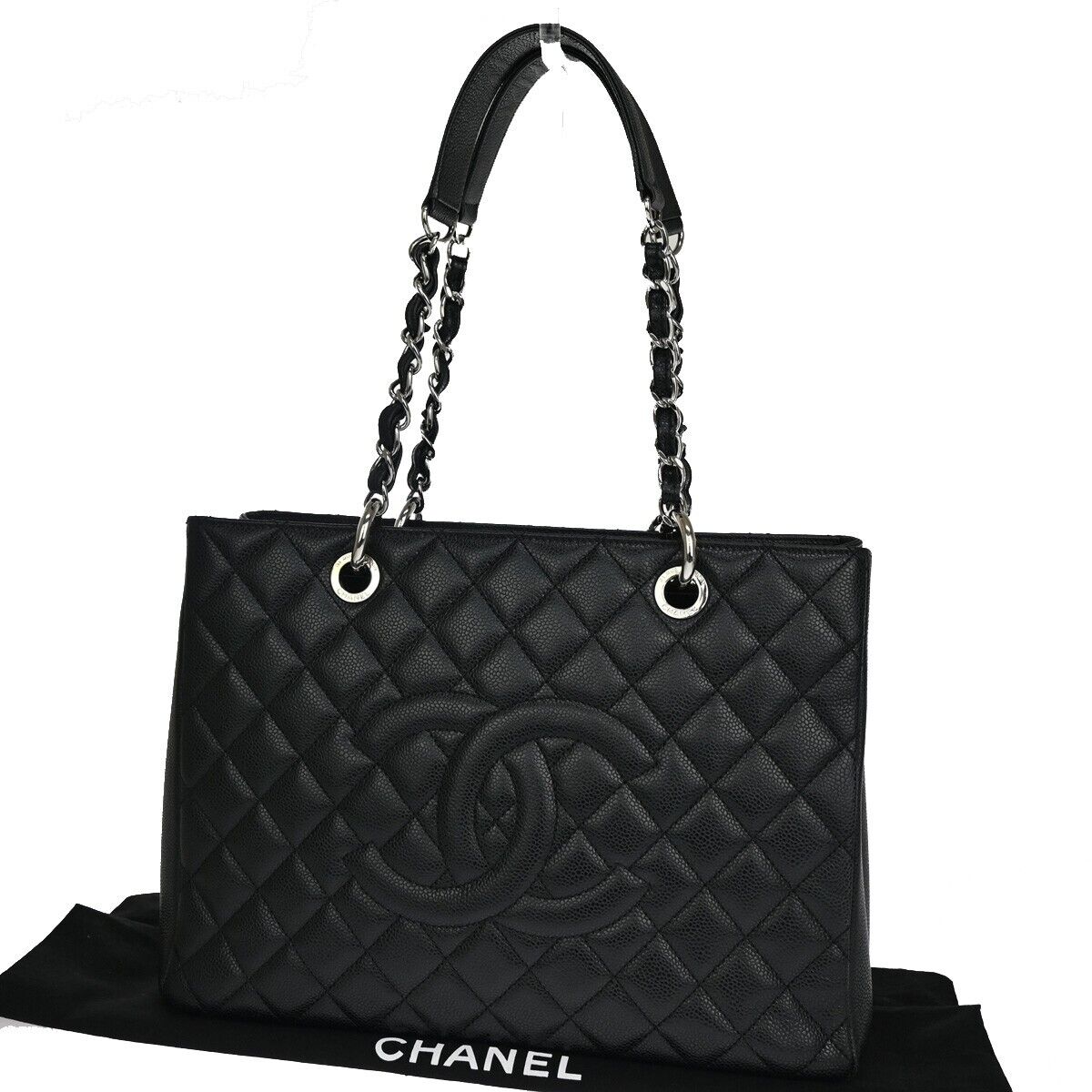 Chanel Grand Shopping Black Leather Tote Bag (Pre-Owned)