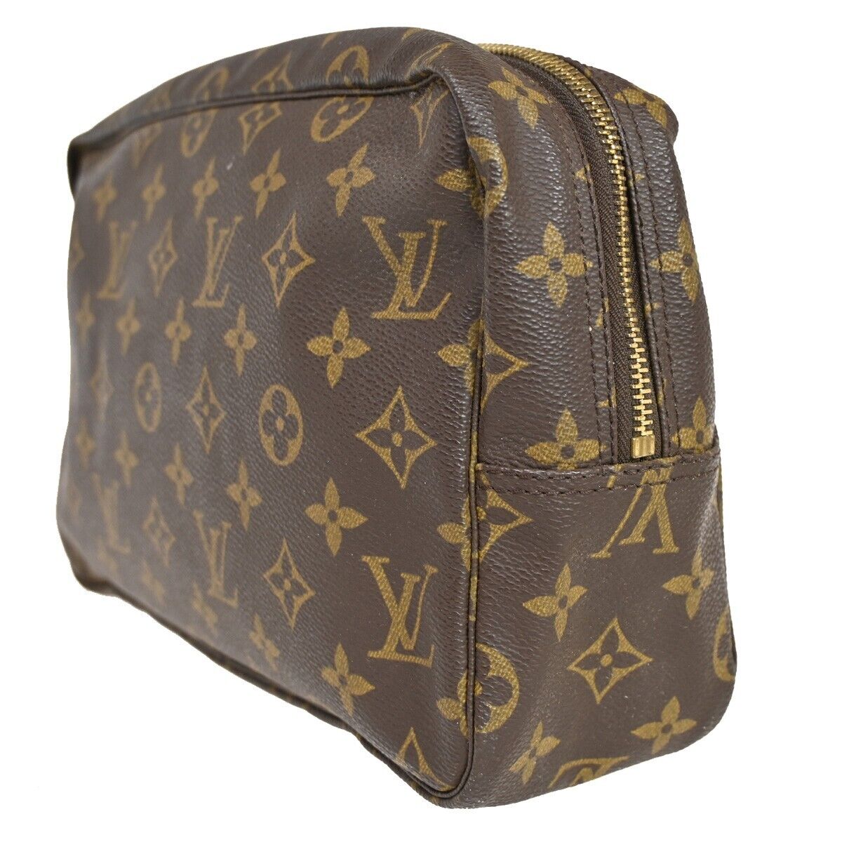 Louis Vuitton Trousse Toilette 28 Brown Canvas Clutch Bag (Pre-Owned)