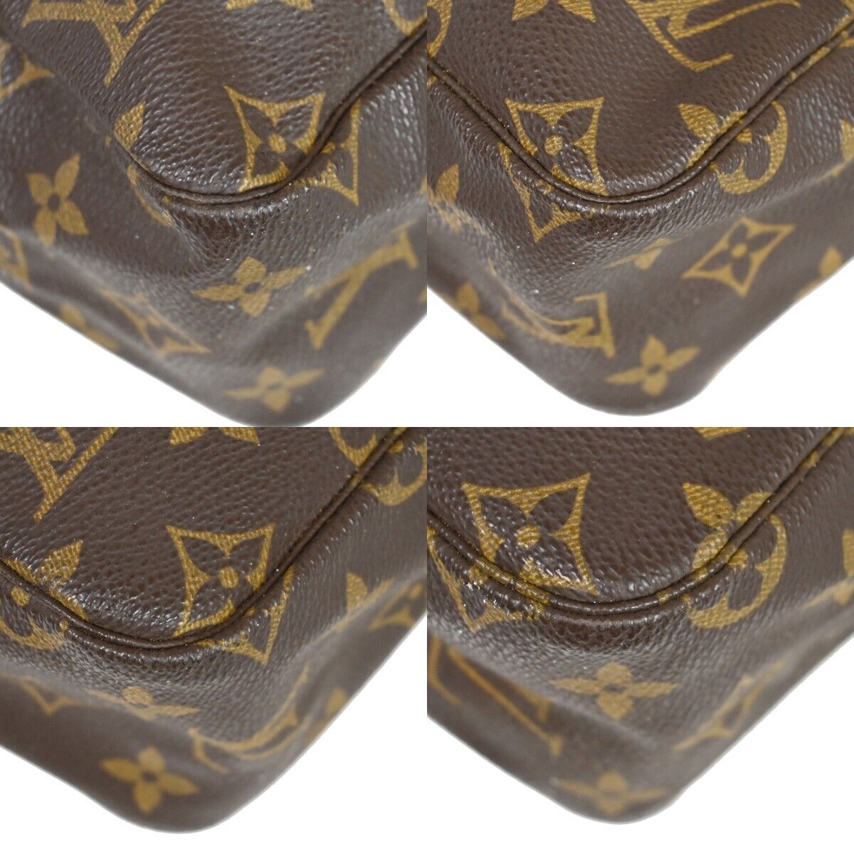 Louis Vuitton Trousse Toilette 28 Brown Canvas Clutch Bag (Pre-Owned)