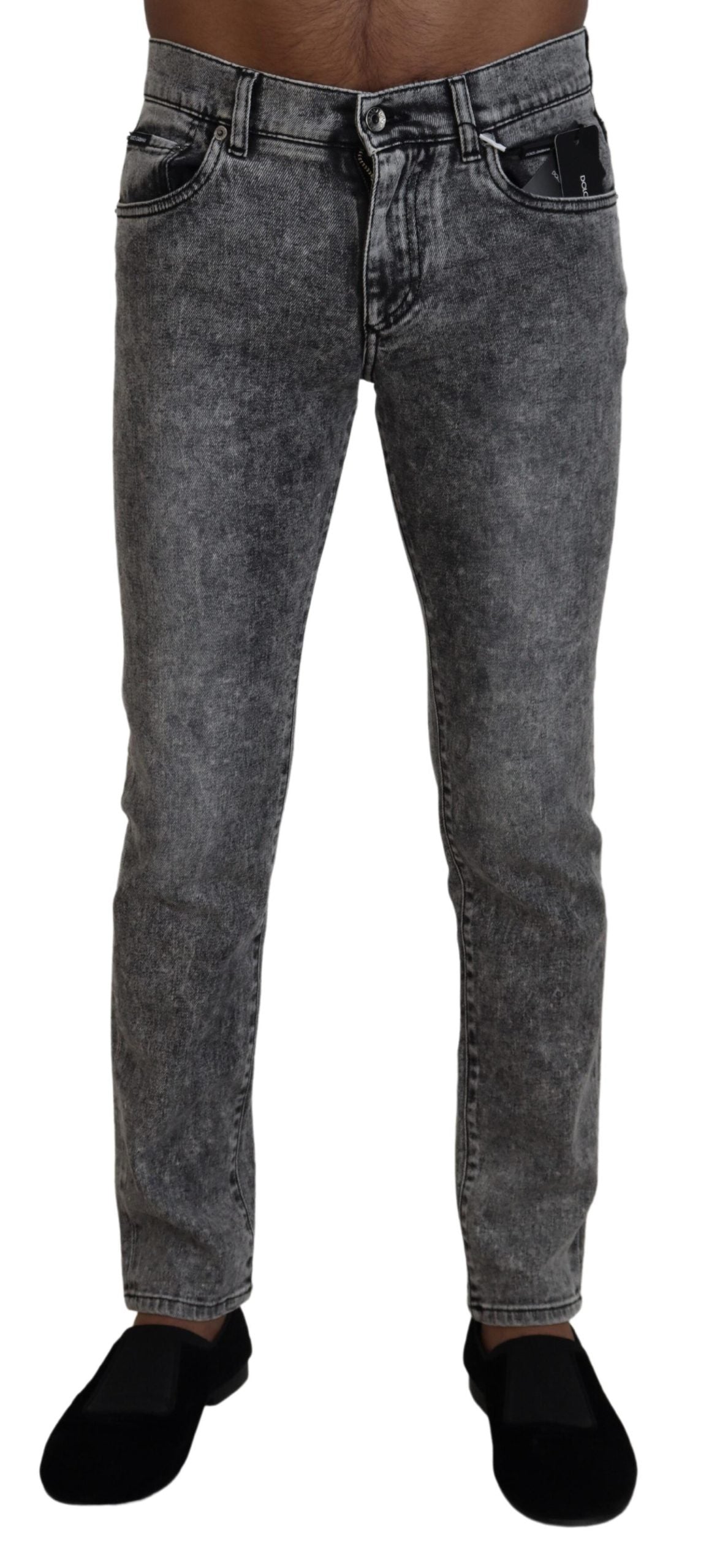 Dolce & Gabbana Elegant Gray Washed Denim Men's Pants