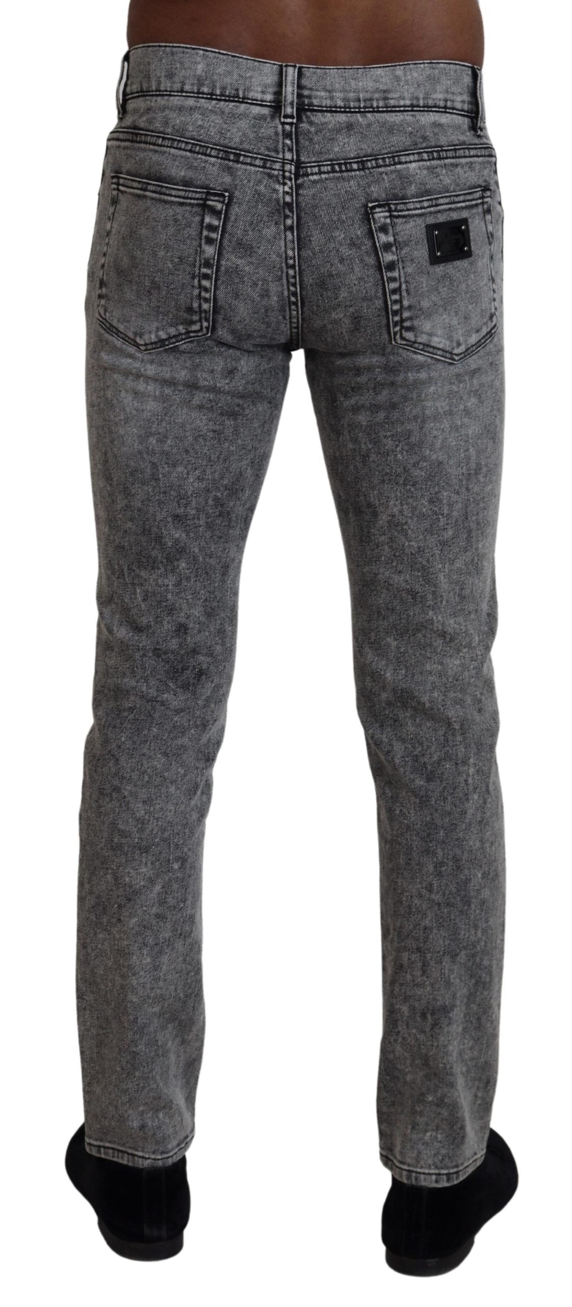 Dolce & Gabbana Elegant Gray Washed Denim Men's Pants