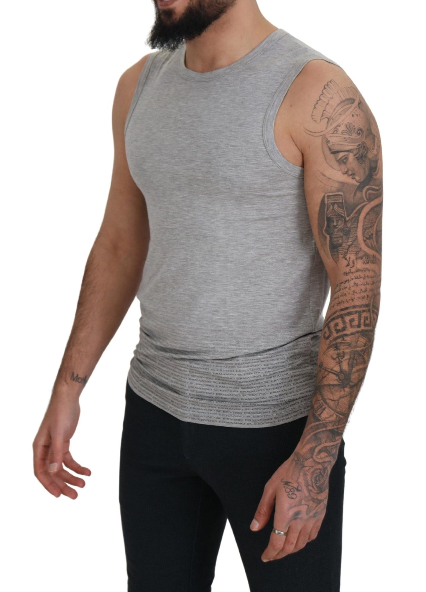 Ermanno Scervino Chic Gray Sleeveless Crewneck Men's Tee