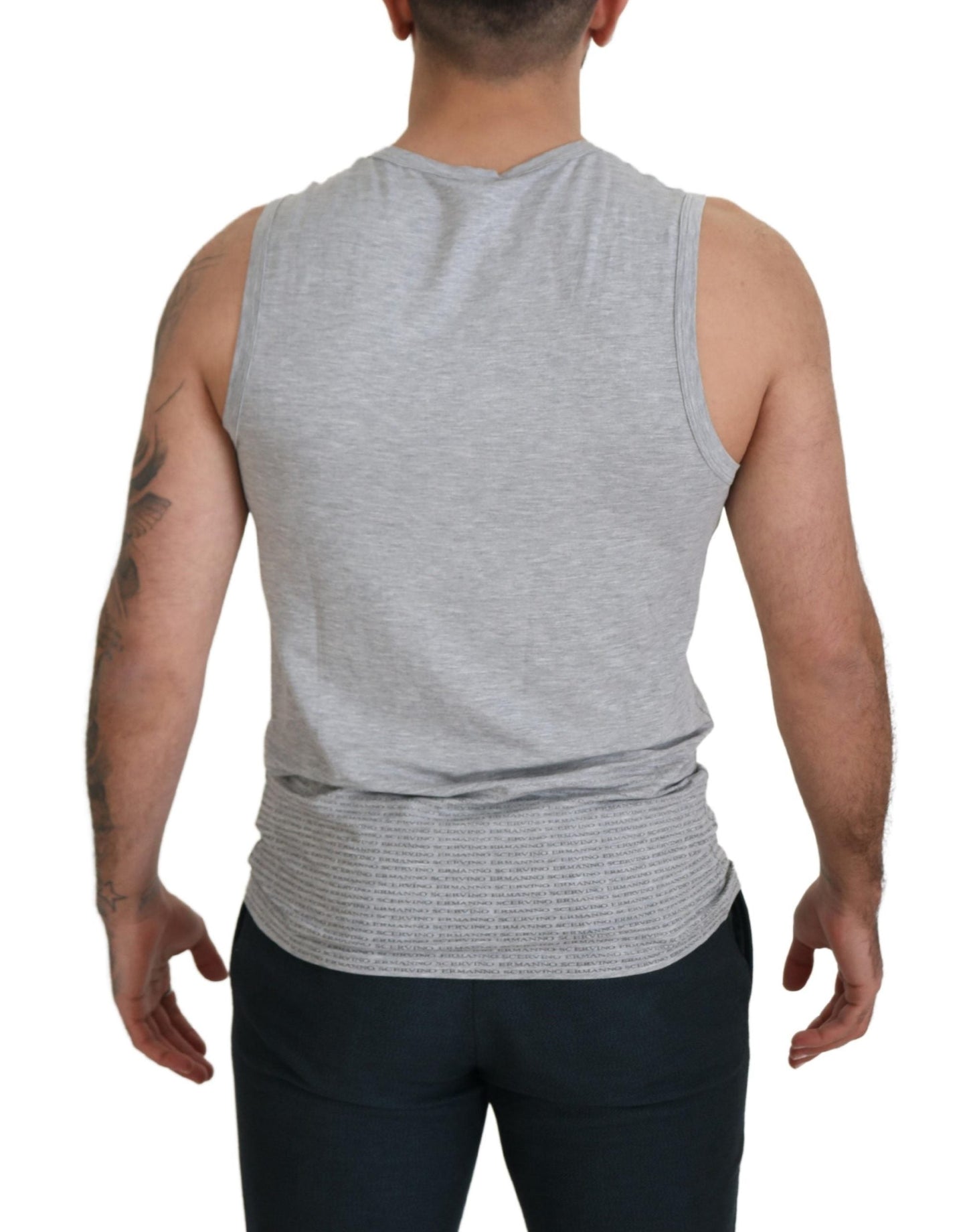 Ermanno Scervino Chic Gray Sleeveless Crewneck Men's Tee