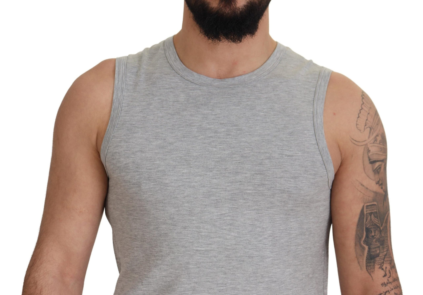 Ermanno Scervino Chic Gray Sleeveless Crewneck Men's Tee