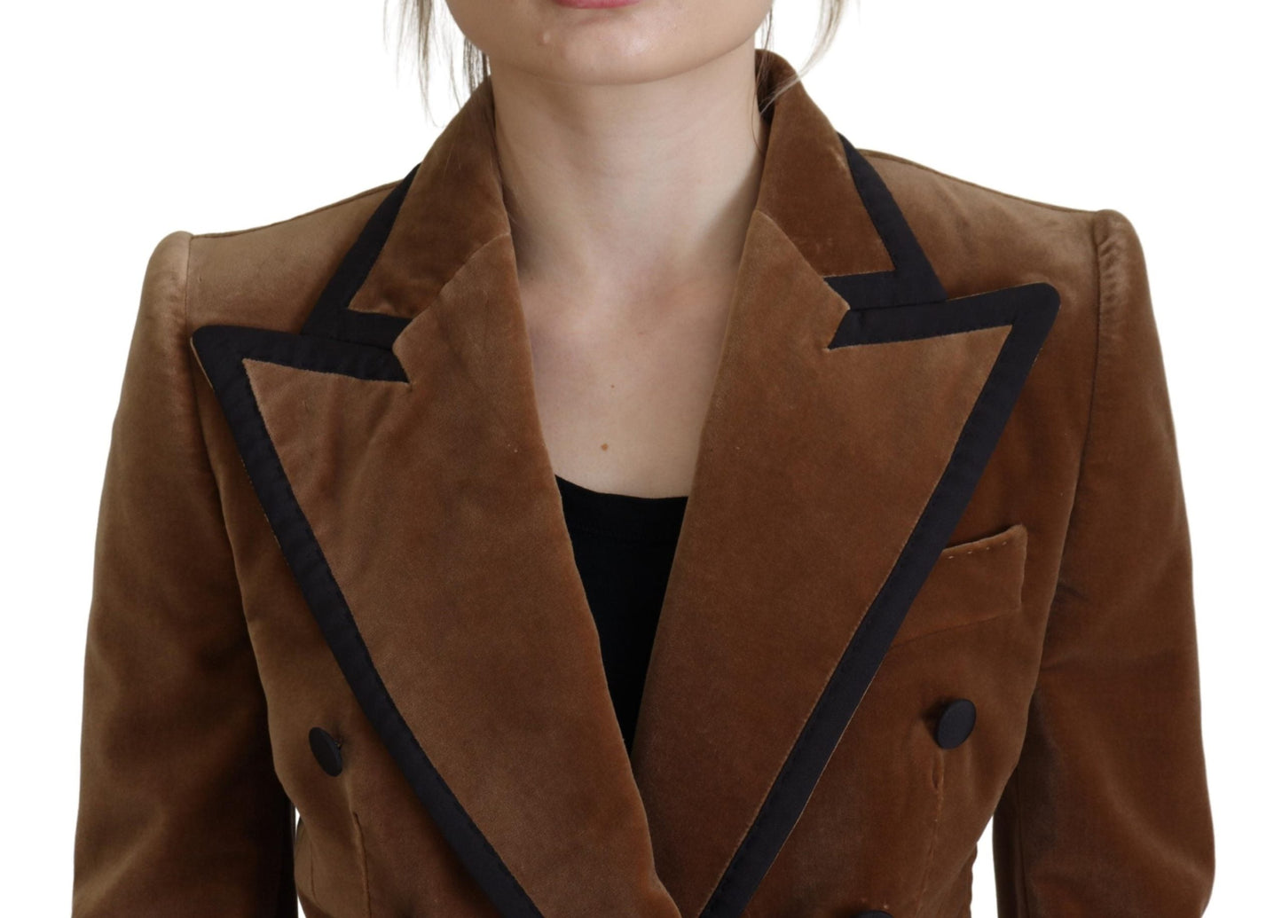 Dolce & Gabbana Elegant Double Breasted Brown Blazer Women's Jacket