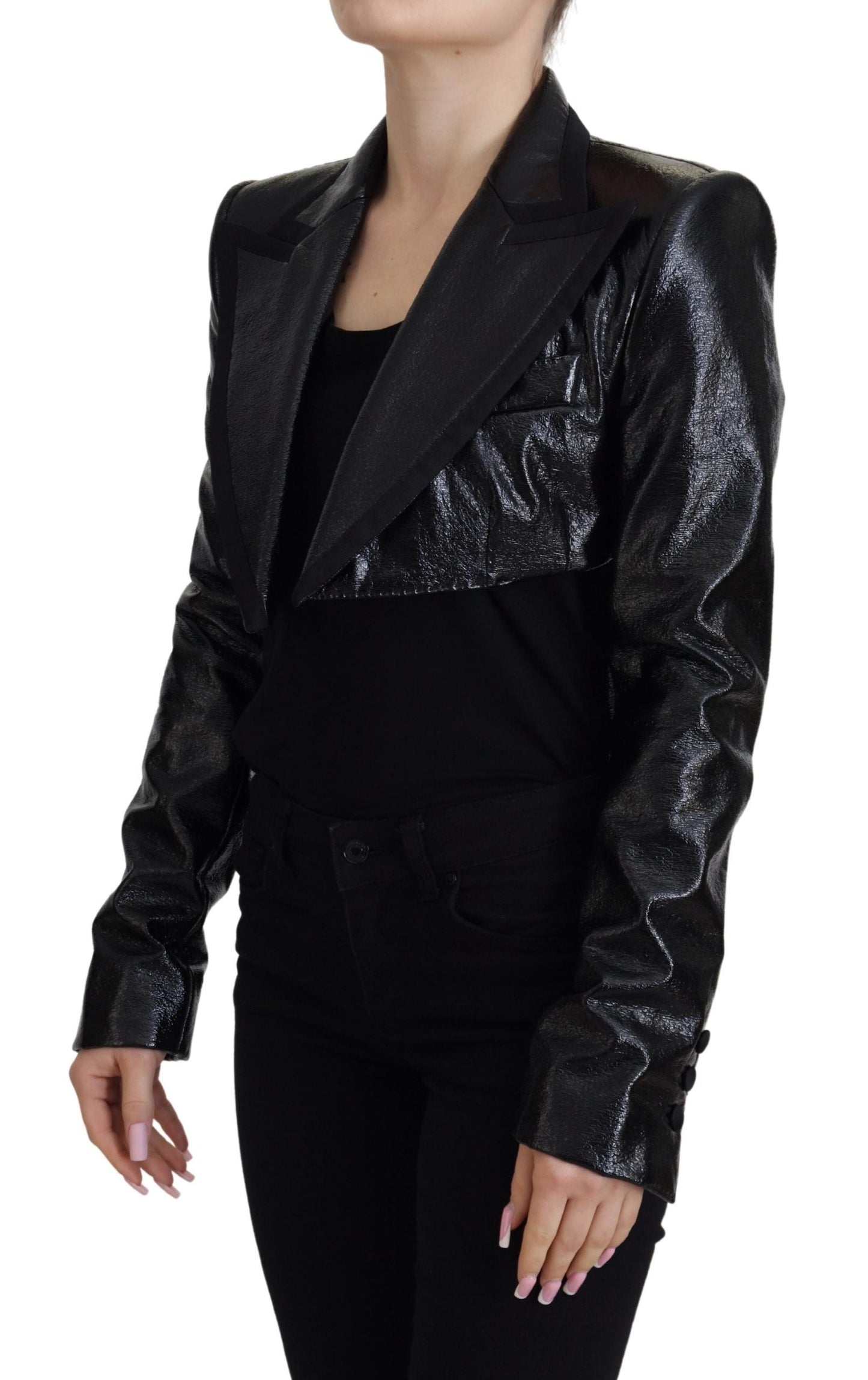Dolce & Gabbana Elegant Cropped Black Designer Women's Jacket