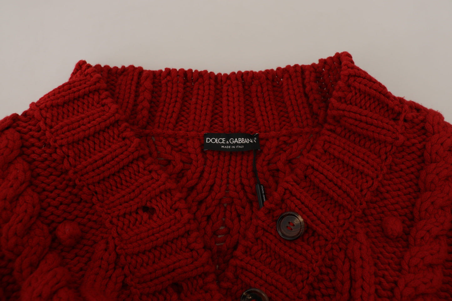 Dolce & Gabbana Elegant Red Virgin Wool Women's Cardigan