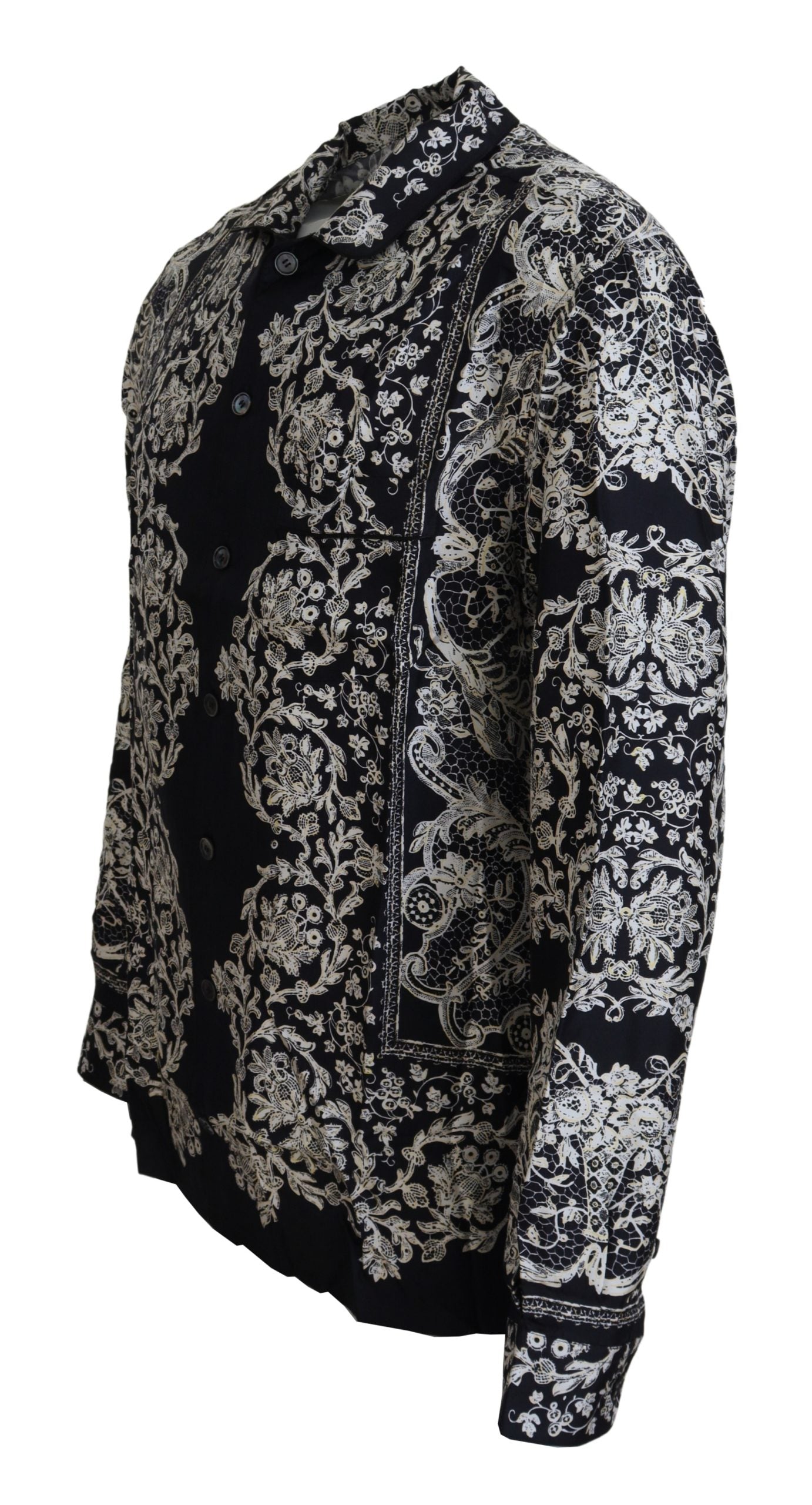 Dolce & Gabbana Elegant Satin Floral Baroque Men's Shirt