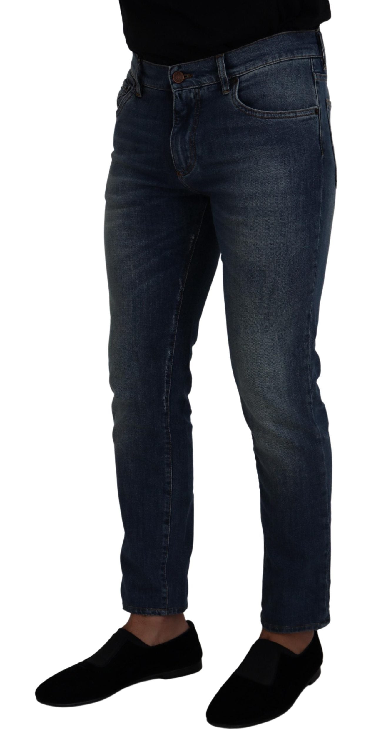 Dolce & Gabbana Elegant Slim-Fit Denim Pants in Blue Men's Washed