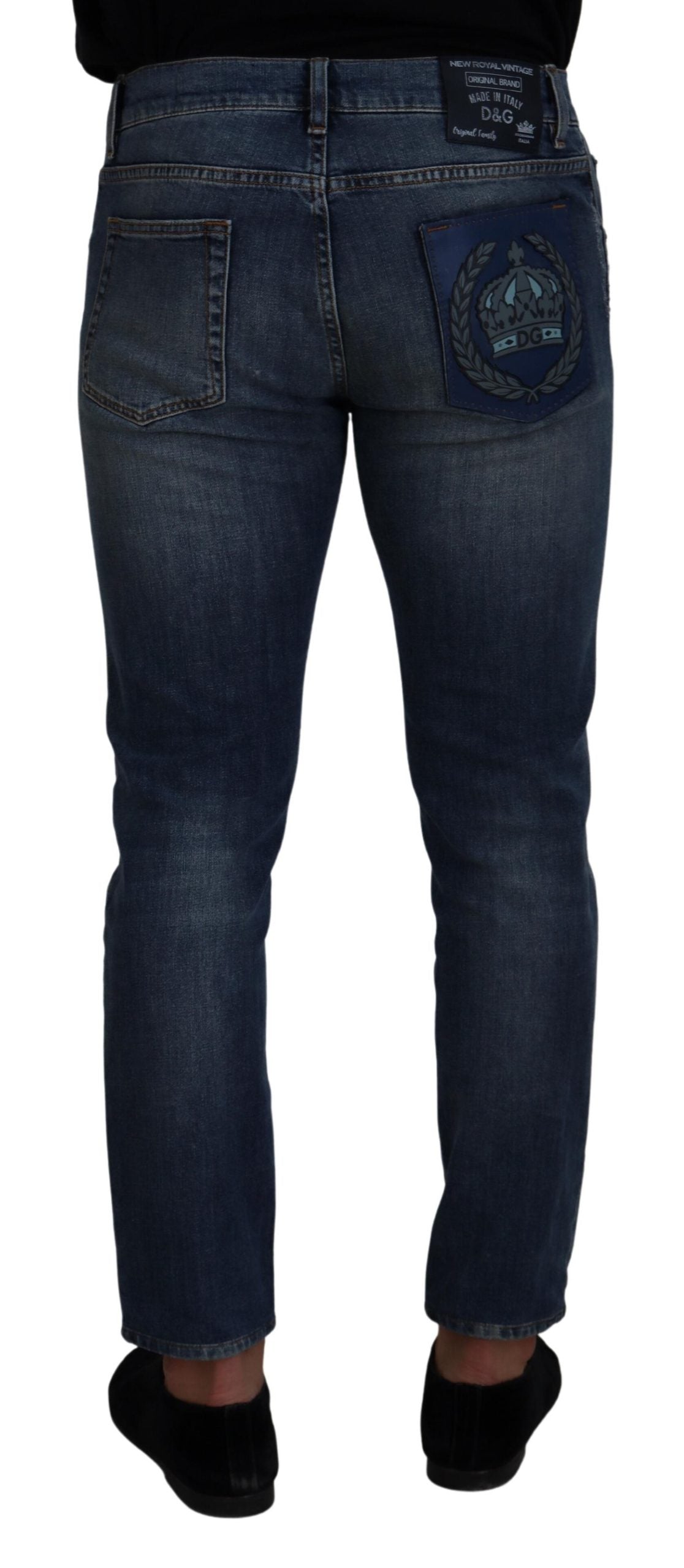 Dolce & Gabbana Elegant Slim-Fit Denim Pants in Blue Men's Washed