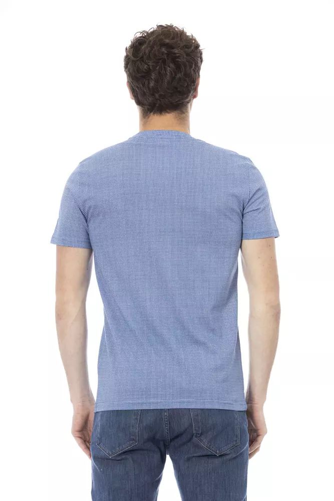 Baldinini Trend Elevated Casual Light Blue Tee with Front Men's Print