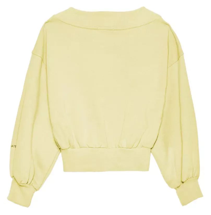 Hinnominate Chic Yellow V-Neck Cotton Women's Sweatshirt